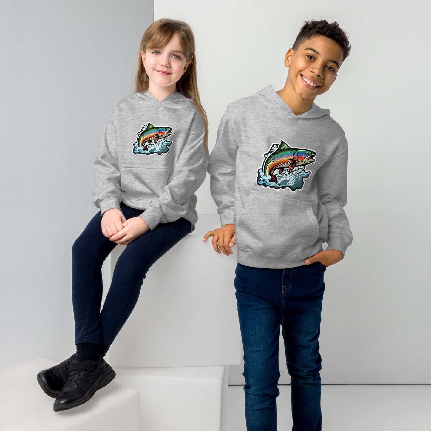 Rainbow Trout Kids fleece hoodie