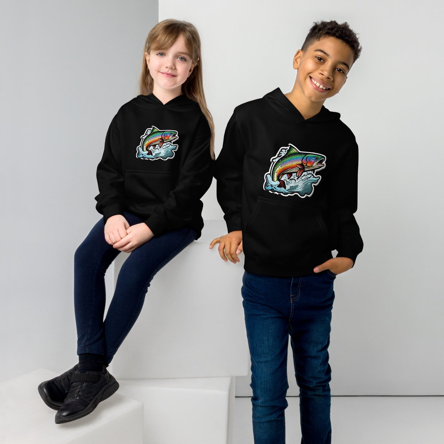 Rainbow Trout Kids fleece hoodie