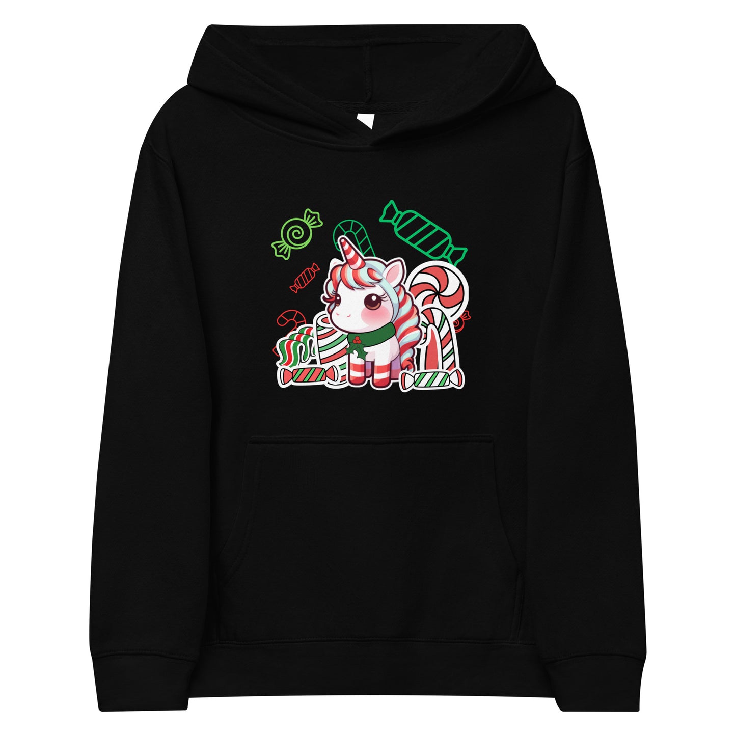 Unicorn Christmas Kids fleece hoodie