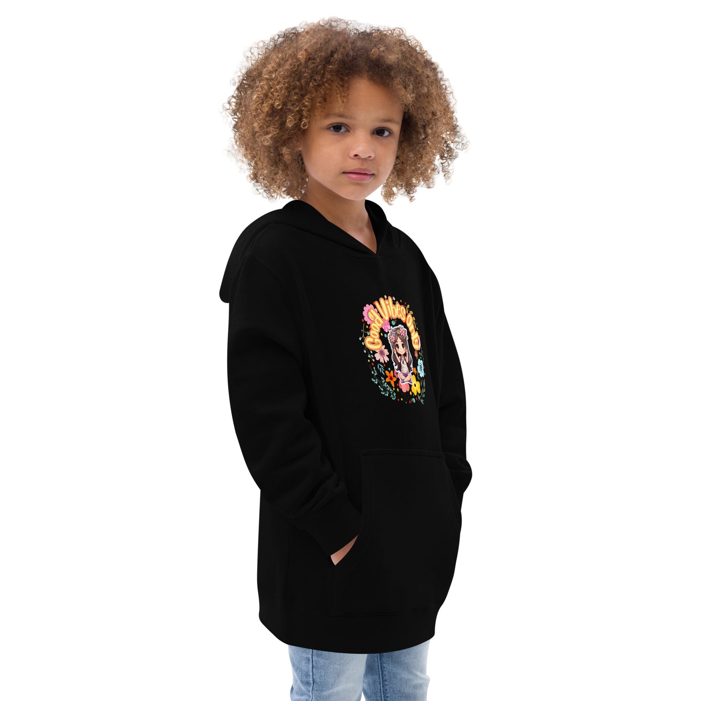 Chibi Good Vibes Kids fleece hoodie