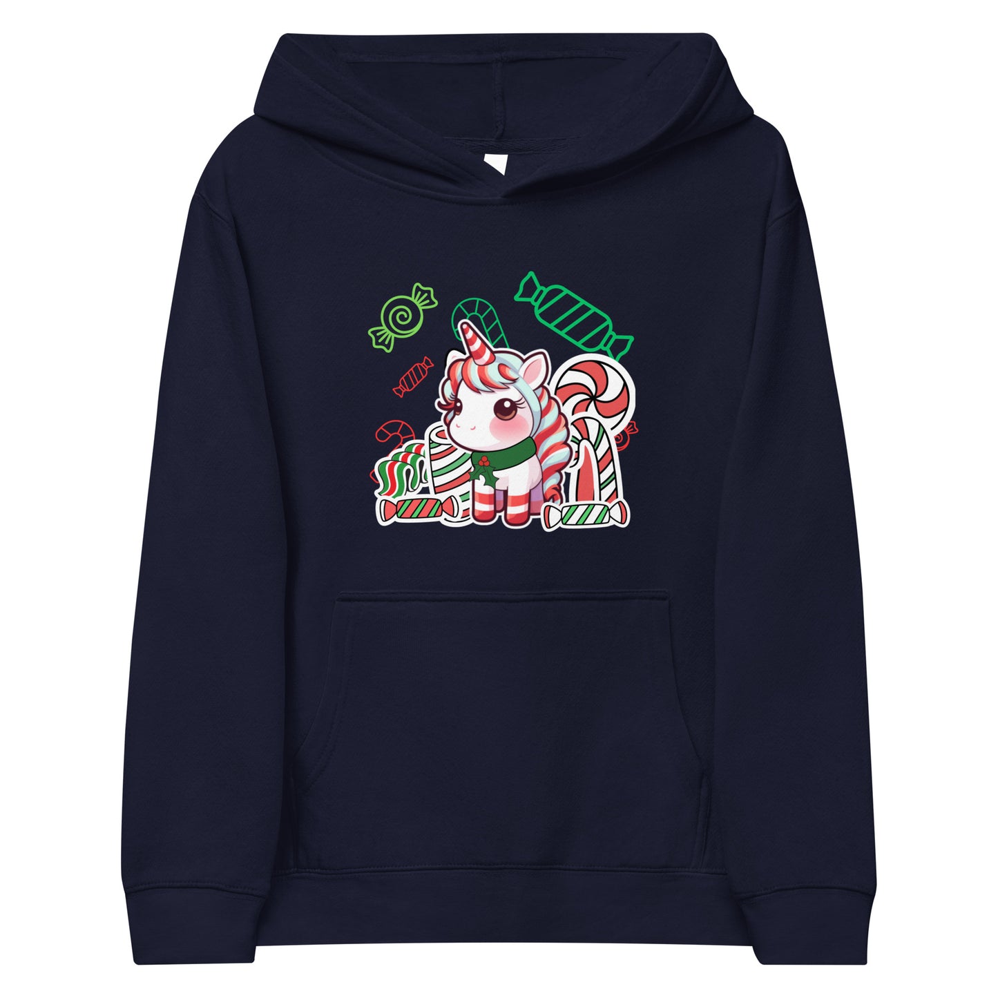 Unicorn Christmas Kids fleece hoodie