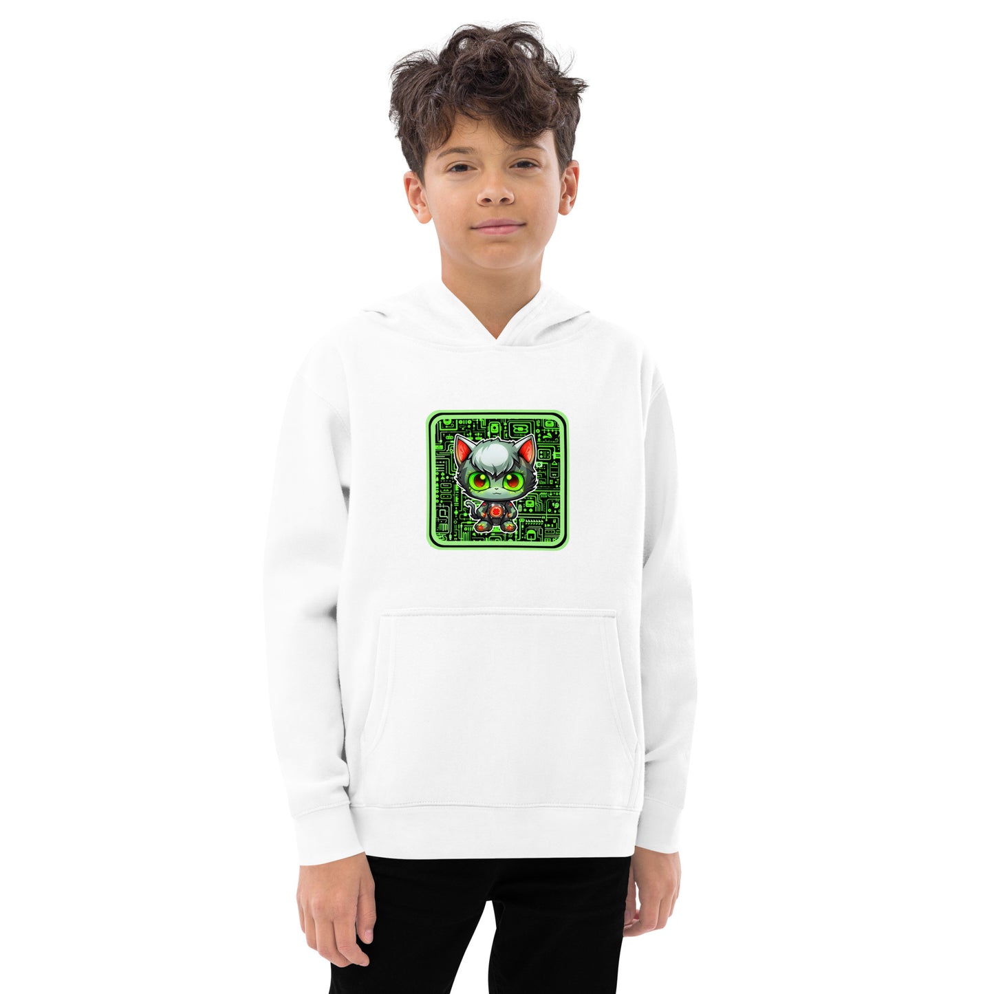 AI Kitty Kids fleece hoodie