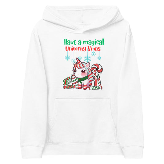 Unicorn Candy Christmas Kids fleece hoodie