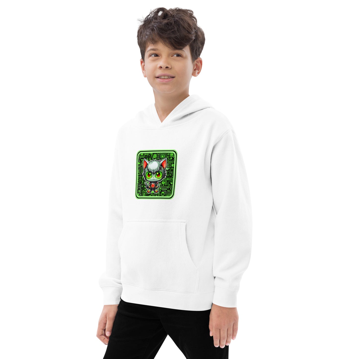 AI Kitty Kids fleece hoodie