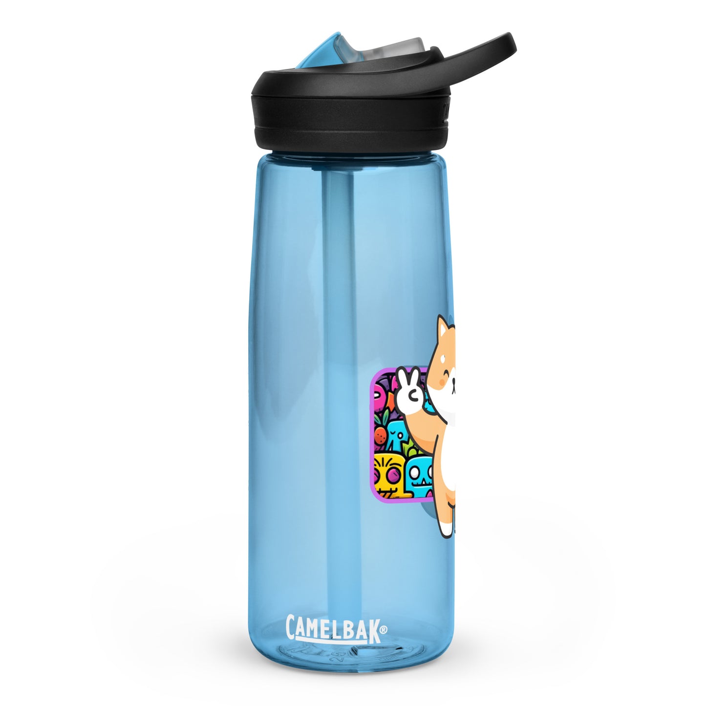 Peace Shiba graphic Sports water bottle