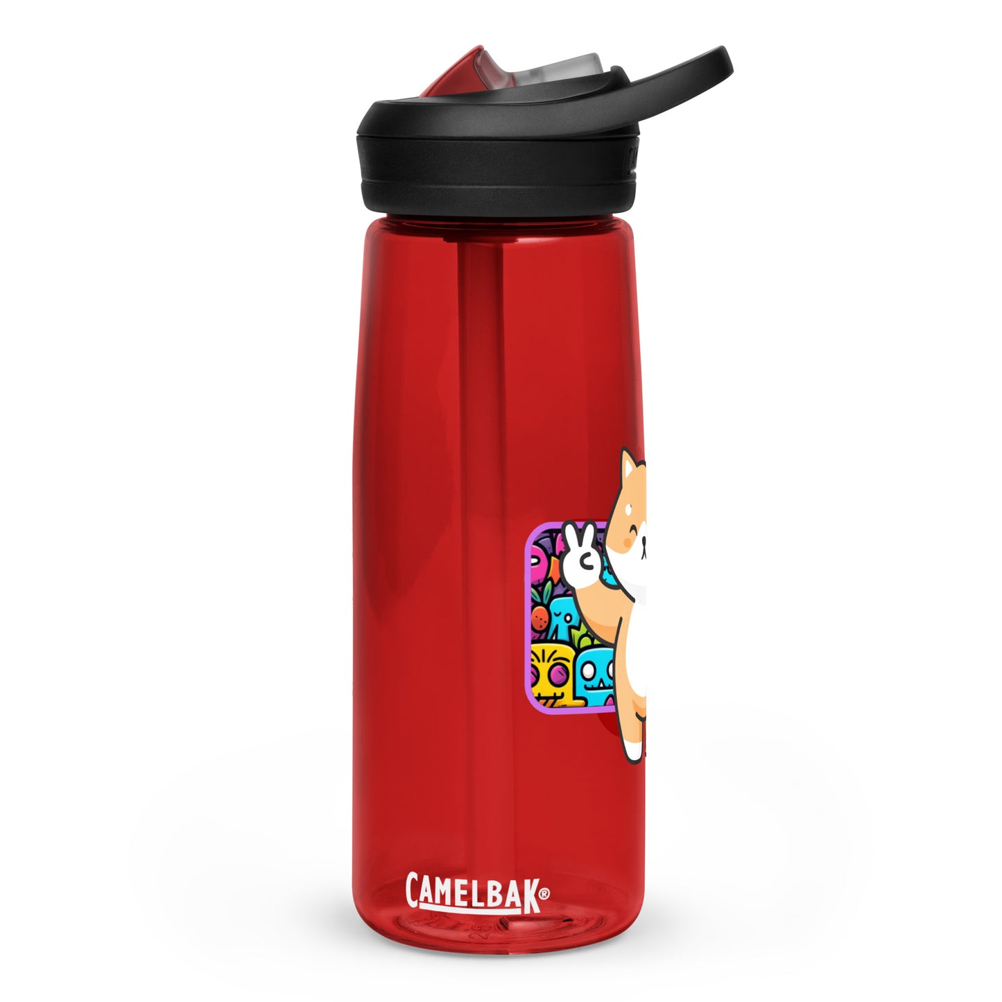 Peace Shiba graphic Sports water bottle