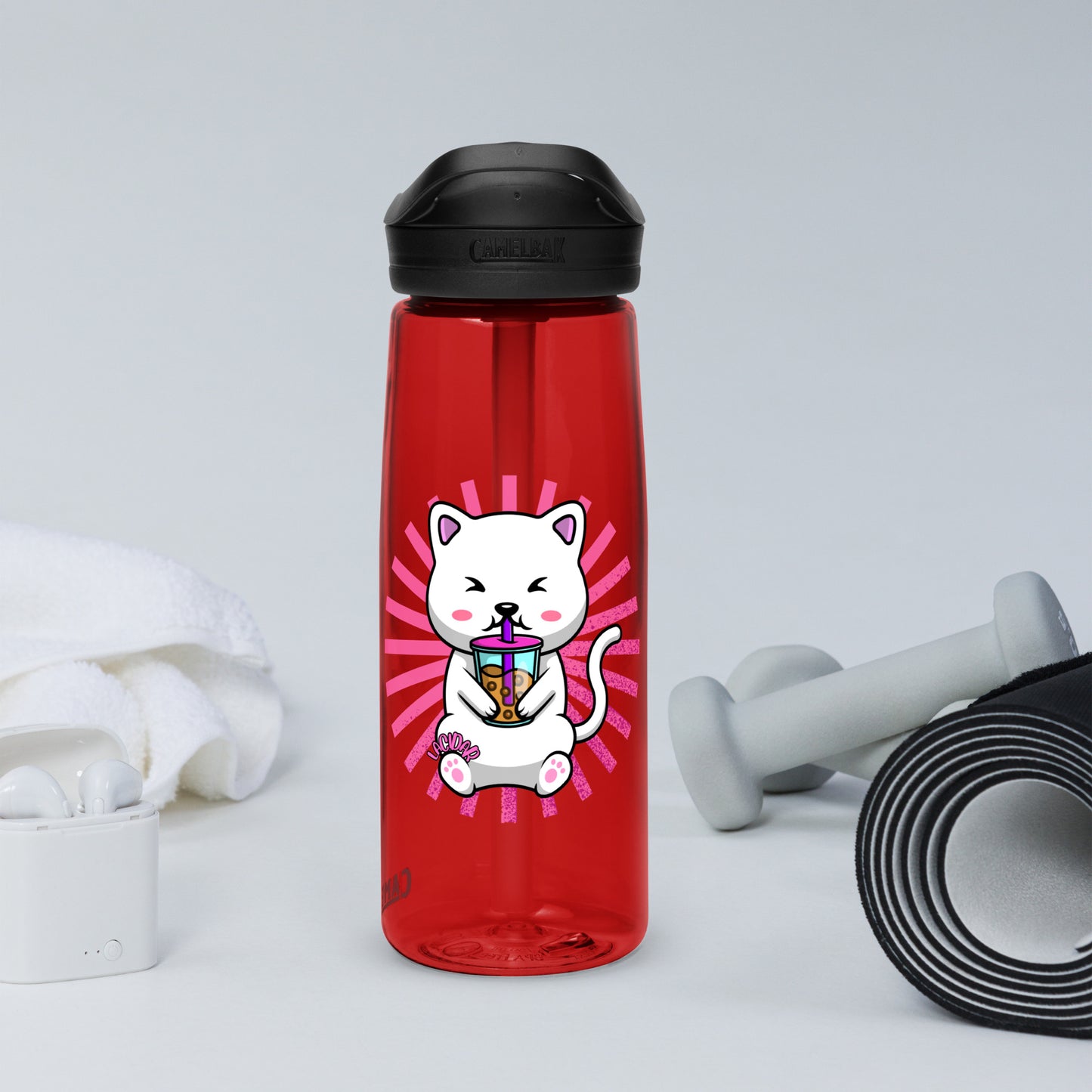 Boba Cat Sports water bottle