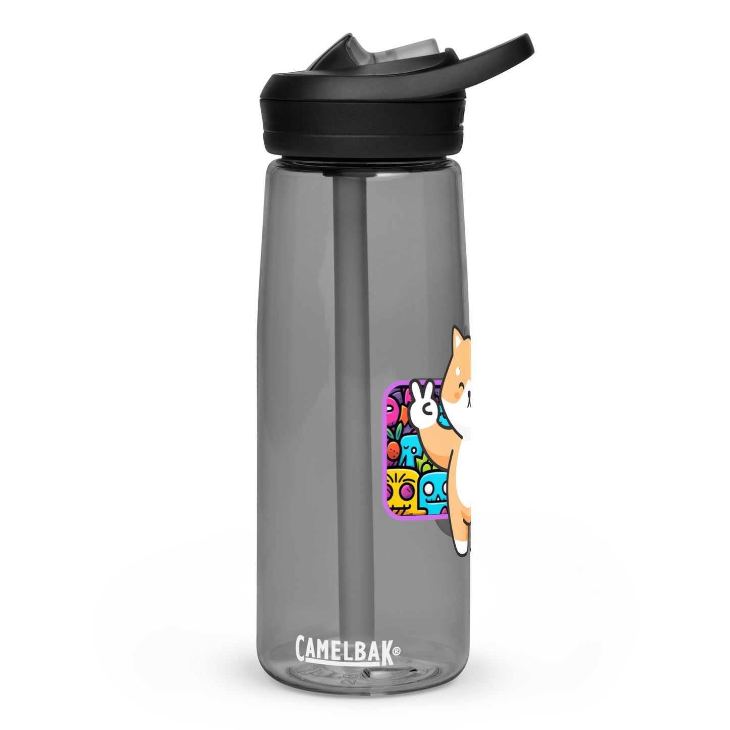 Peace Shiba graphic Sports water bottle