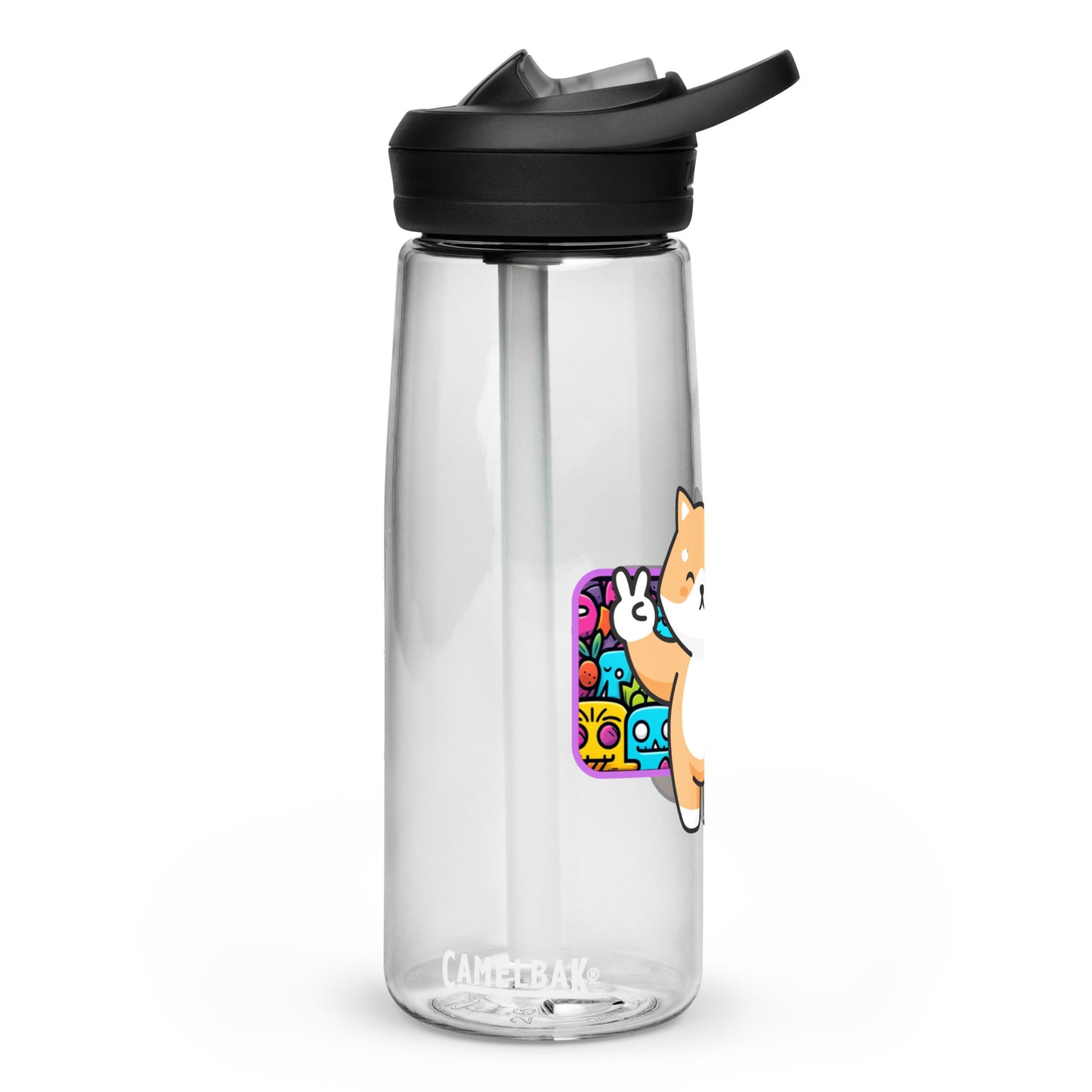 Peace Shiba graphic Sports water bottle