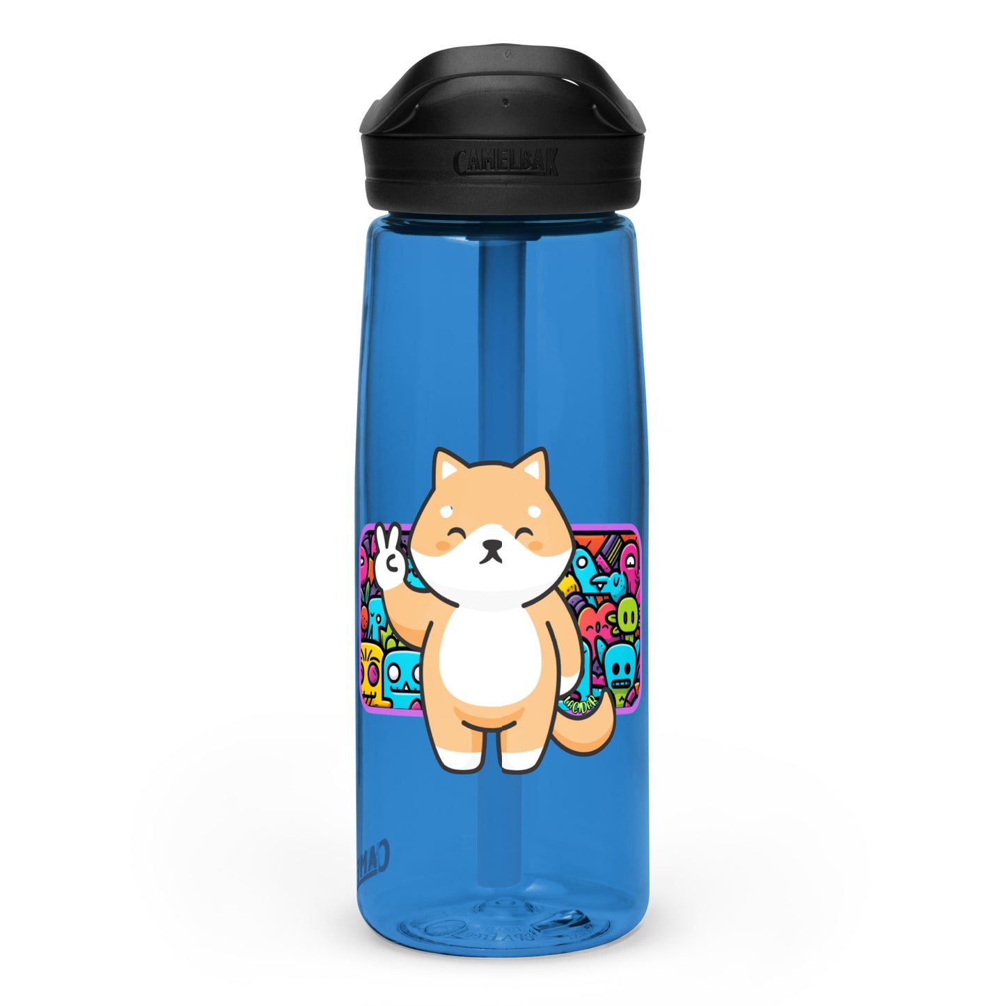 Peace Shiba graphic Sports water bottle