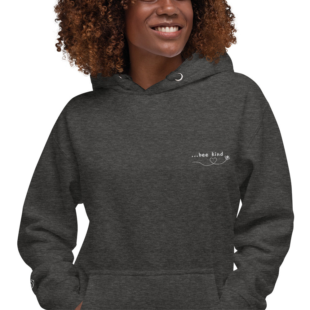 Bee Kind Embroidered Adult Unisex Hoodie