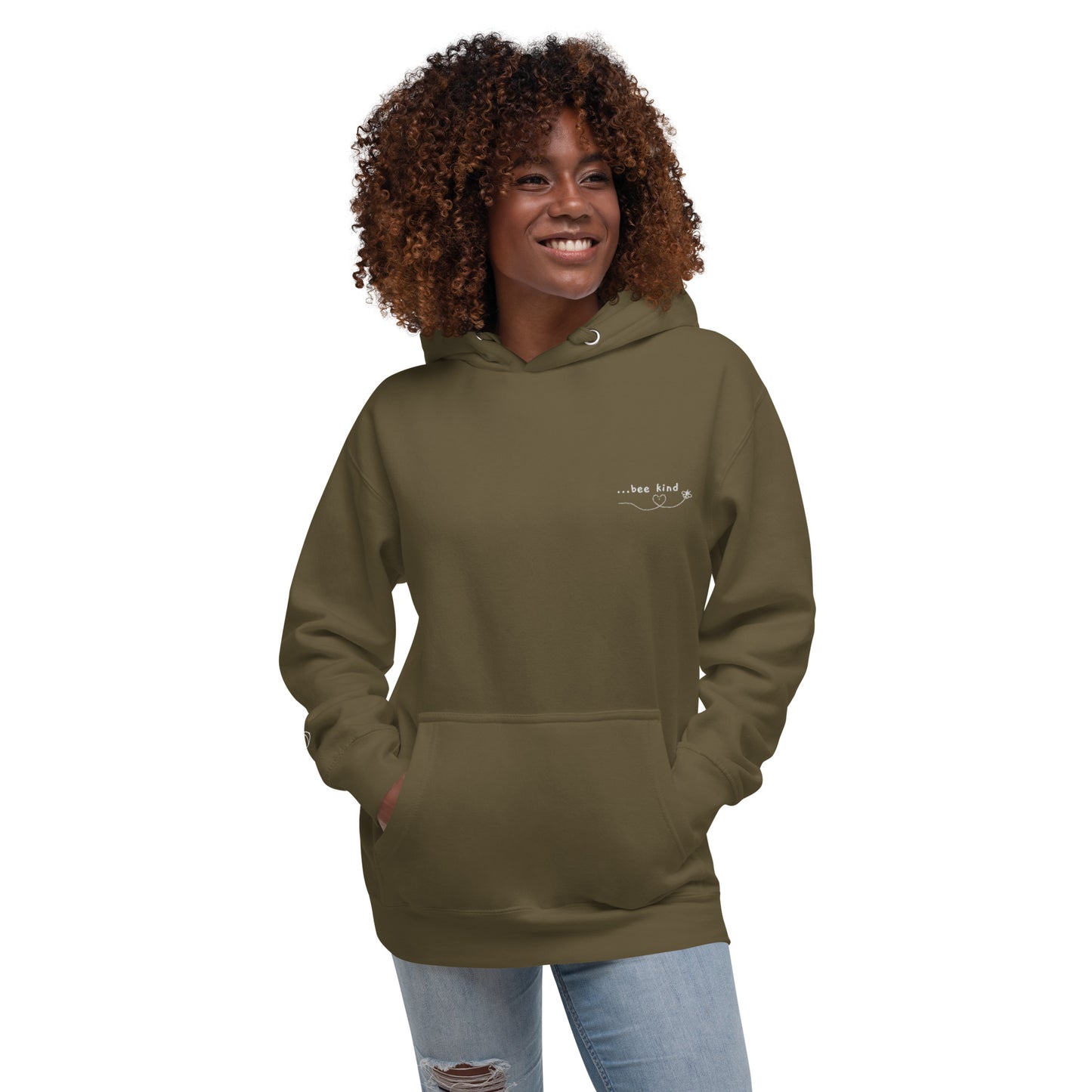 Bee Kind Embroidered Adult Unisex Hoodie