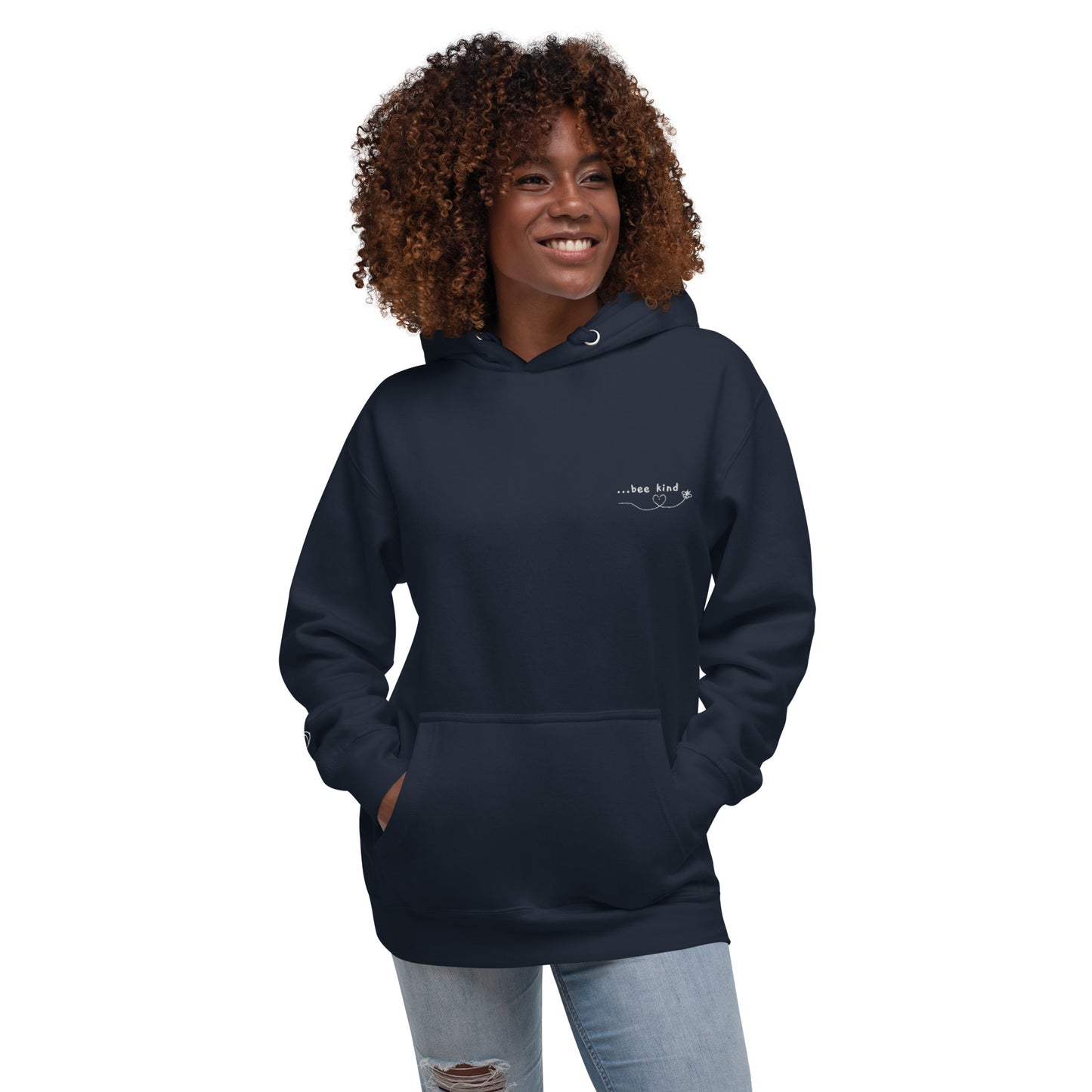 Bee Kind Embroidered Adult Unisex Hoodie