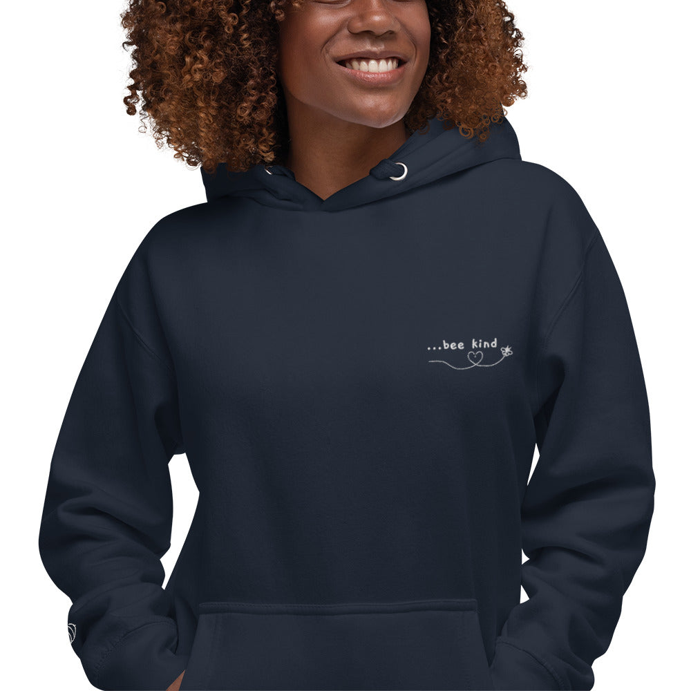 Bee Kind Embroidered Adult Unisex Hoodie