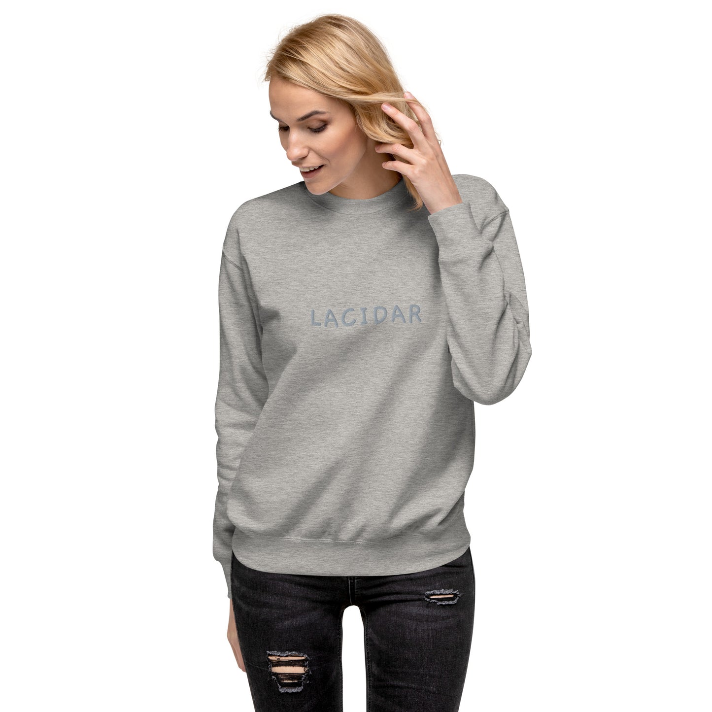 Lacidar whitework embroidered Unisex Premium Sweatshirt
