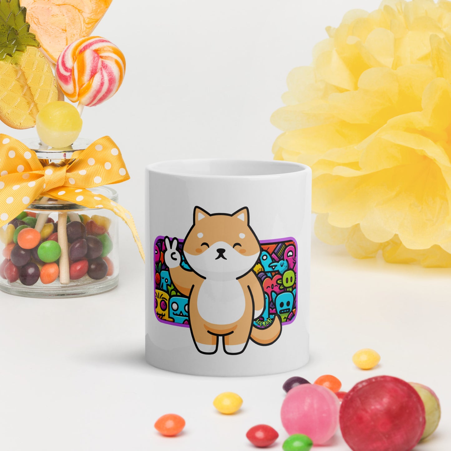 Shiba White glossy mug