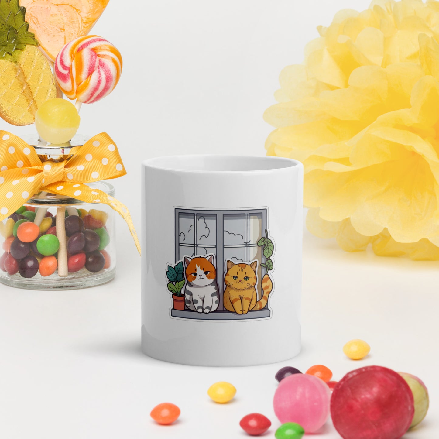 Kitty Sill White glossy mug