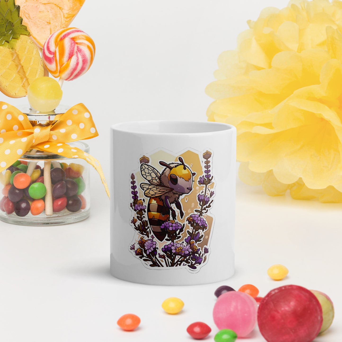 Bee collector White glossy mug