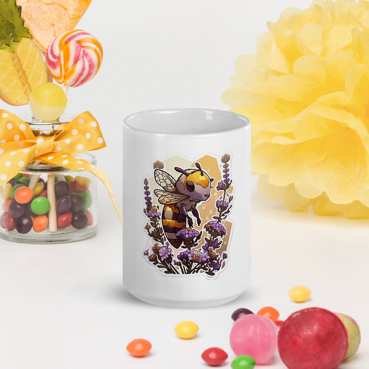 Bee collector White glossy mug