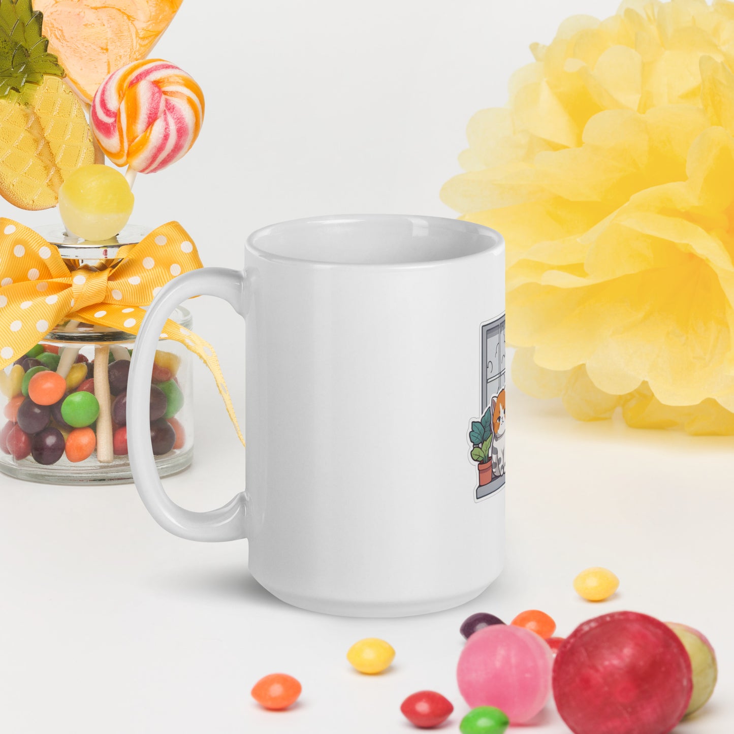 Kitty Sill White glossy mug