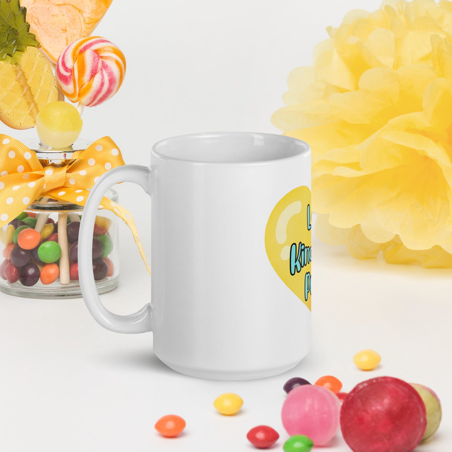 Love heart White glossy mug