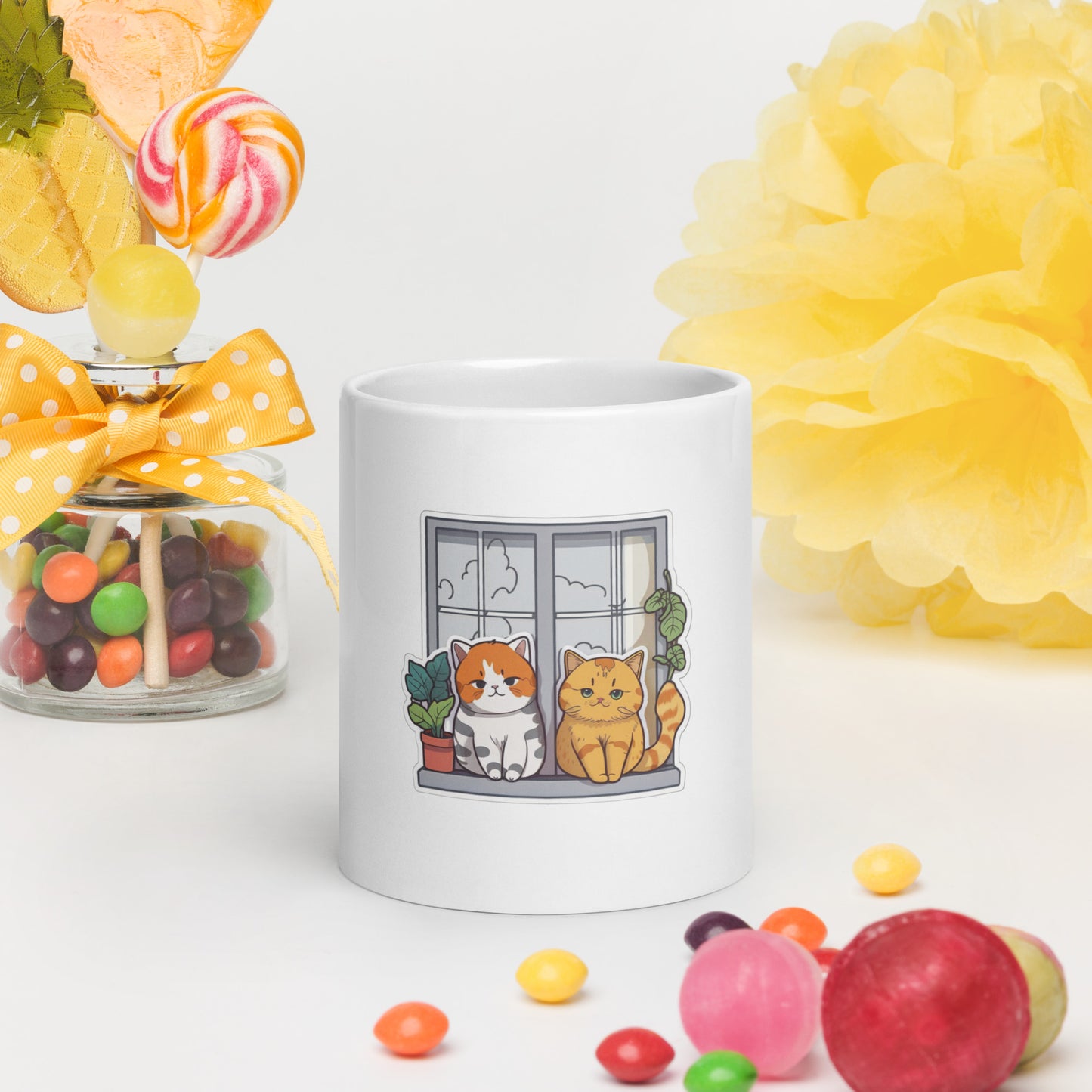 Kitty Sill White glossy mug