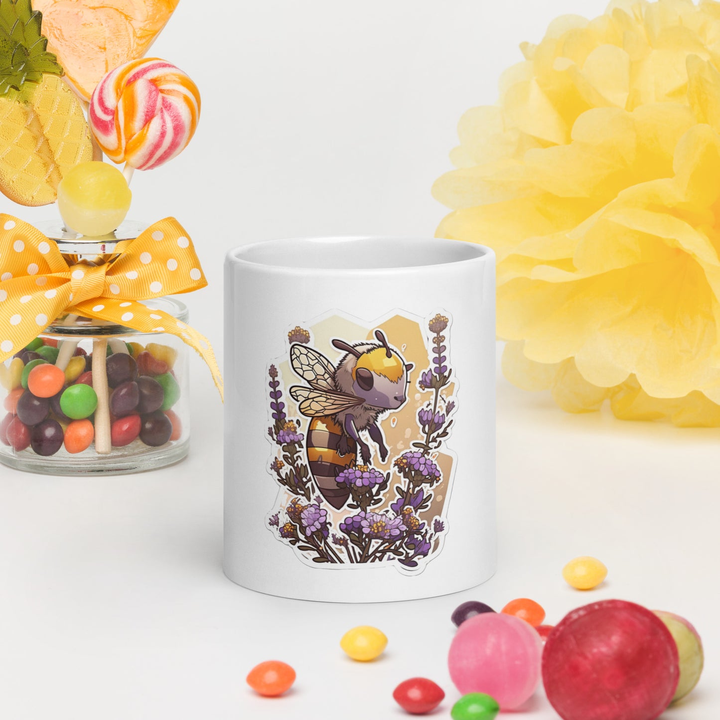 Bee collector White glossy mug