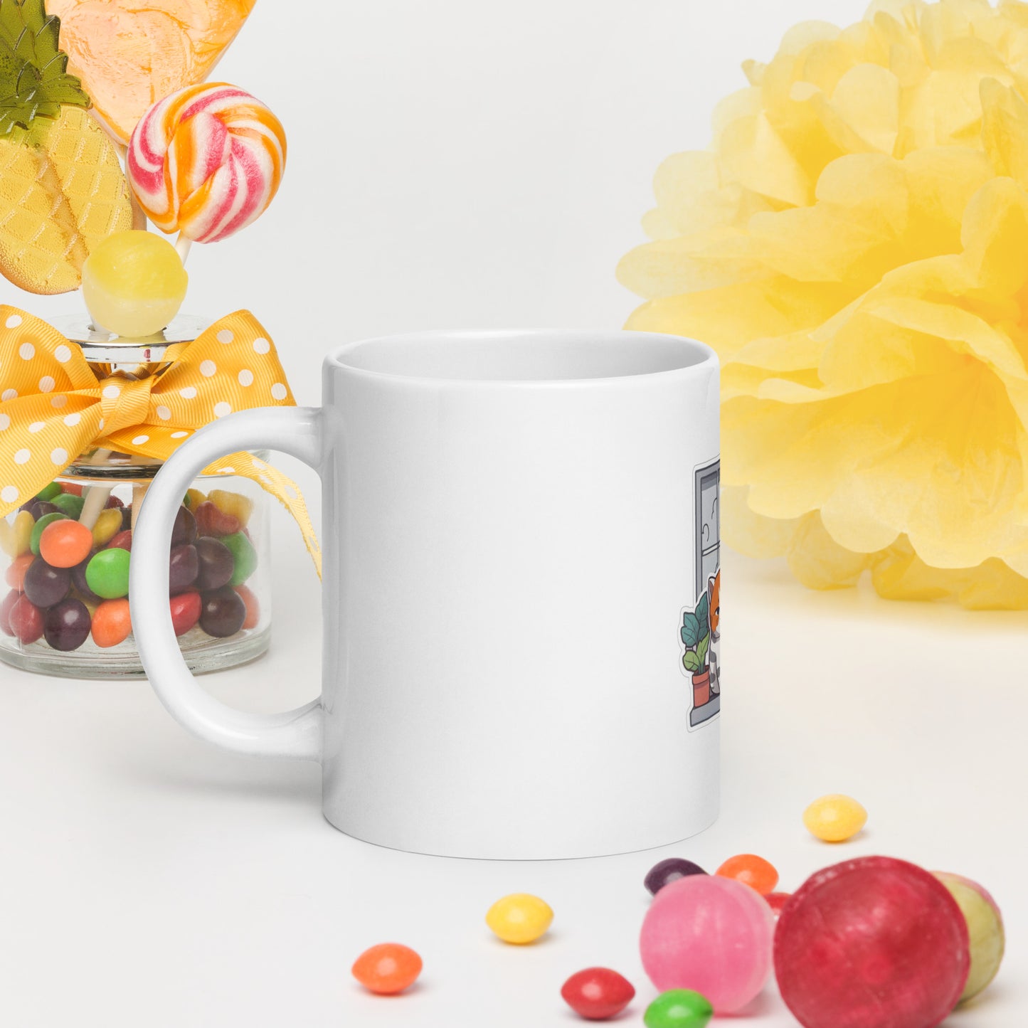 Kitty Sill White glossy mug