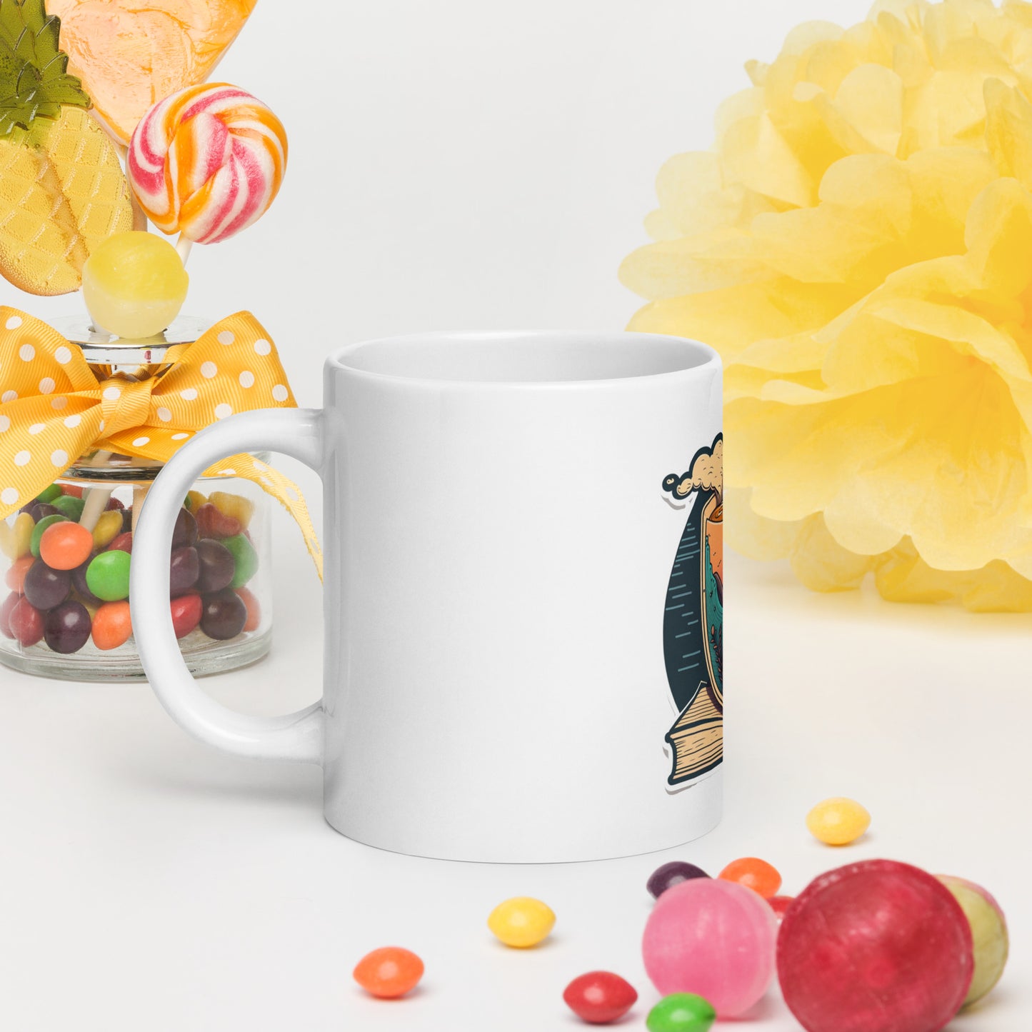 Tea clouds White glossy mug