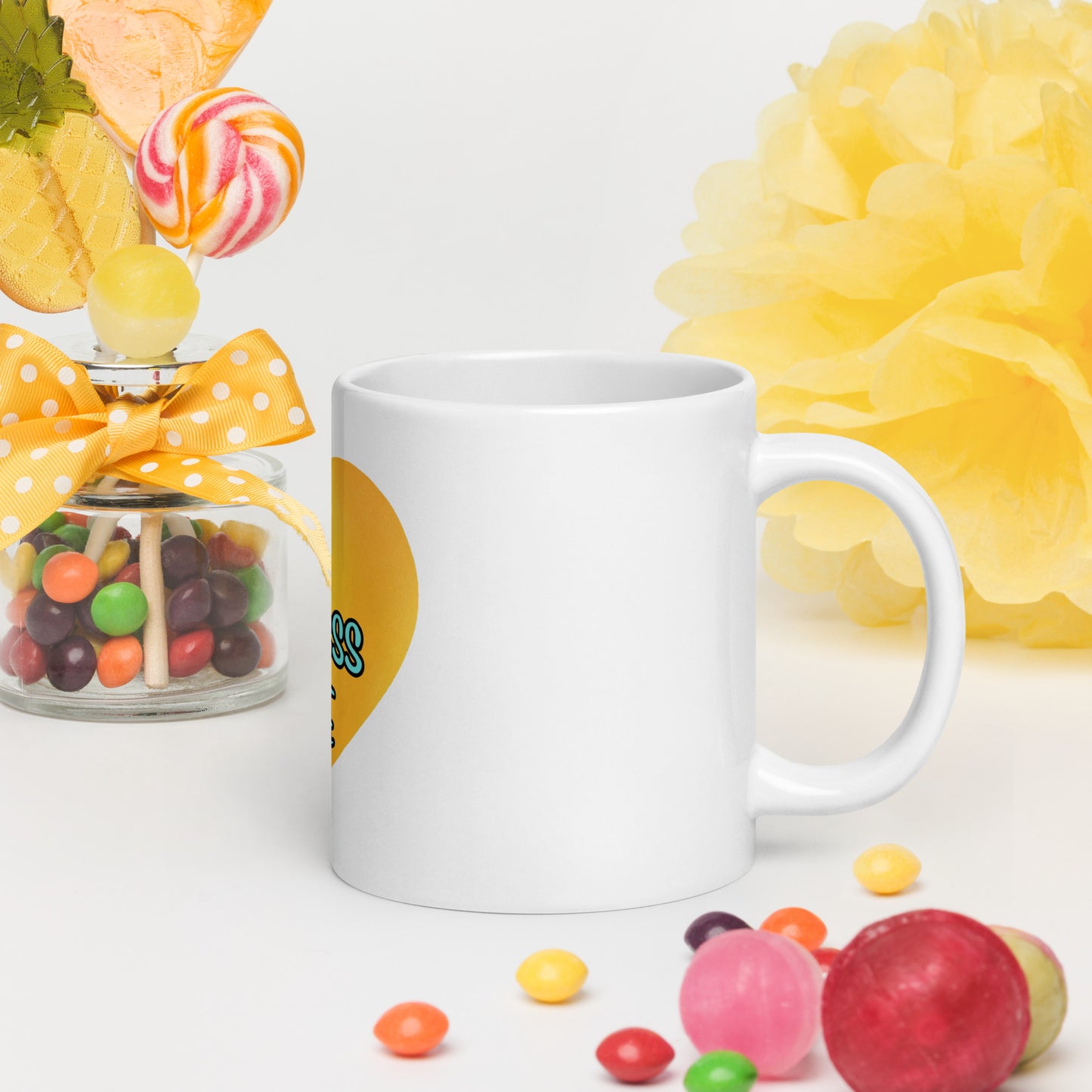 Love heart White glossy mug