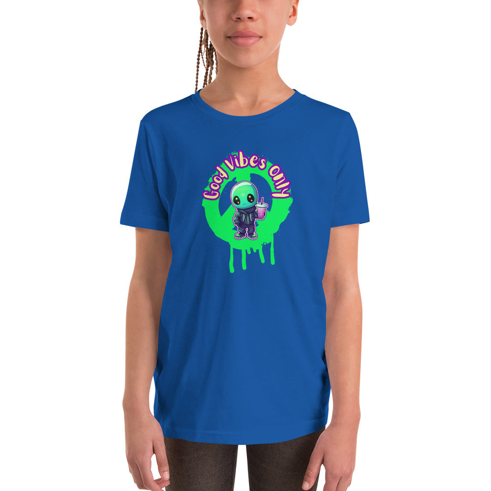 Neon Alien Good Vibes Youth Short Sleeve T-Shirt